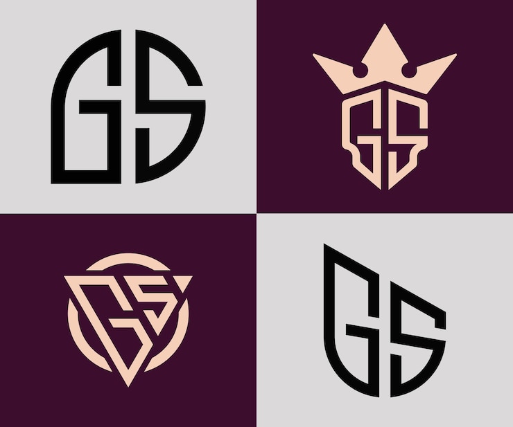 Vector creative simple initial letters gs logo designs bundle