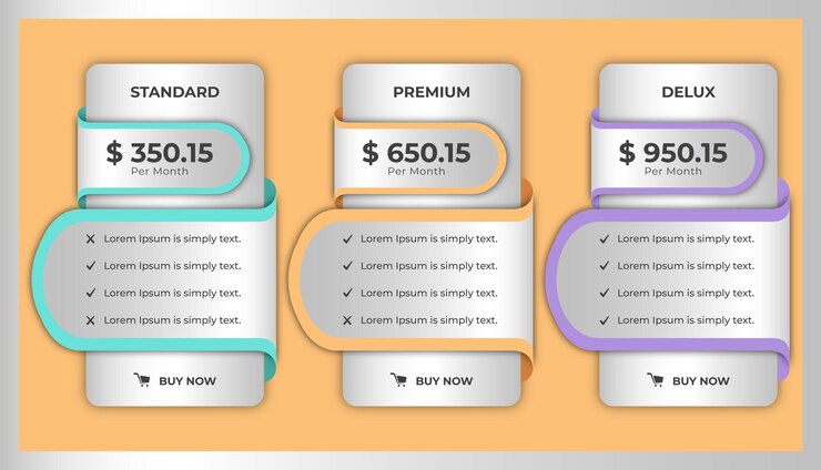 Creative three pricing tables design template