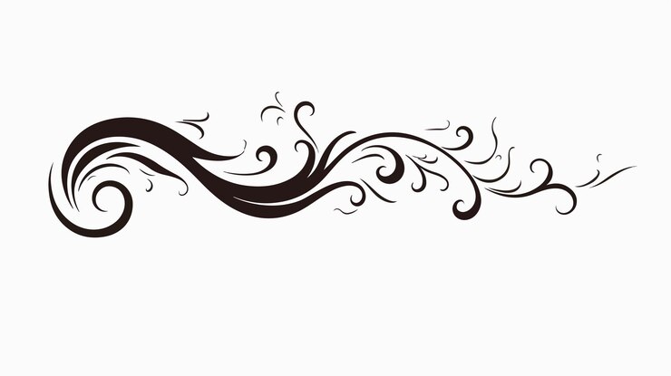 Vector creative typographic swash and swooshes tail doodle line art
