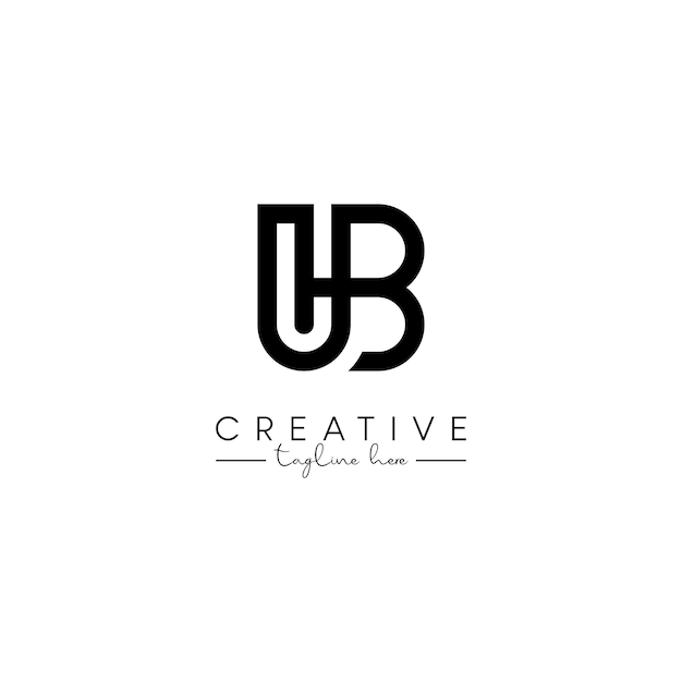 Creative unique letter UB BU initial based stylish artistic logo design