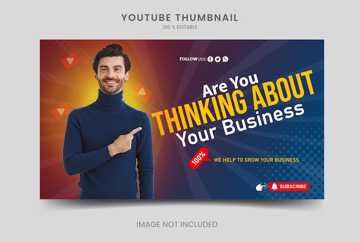 Vector creative youtube thumbnail design template