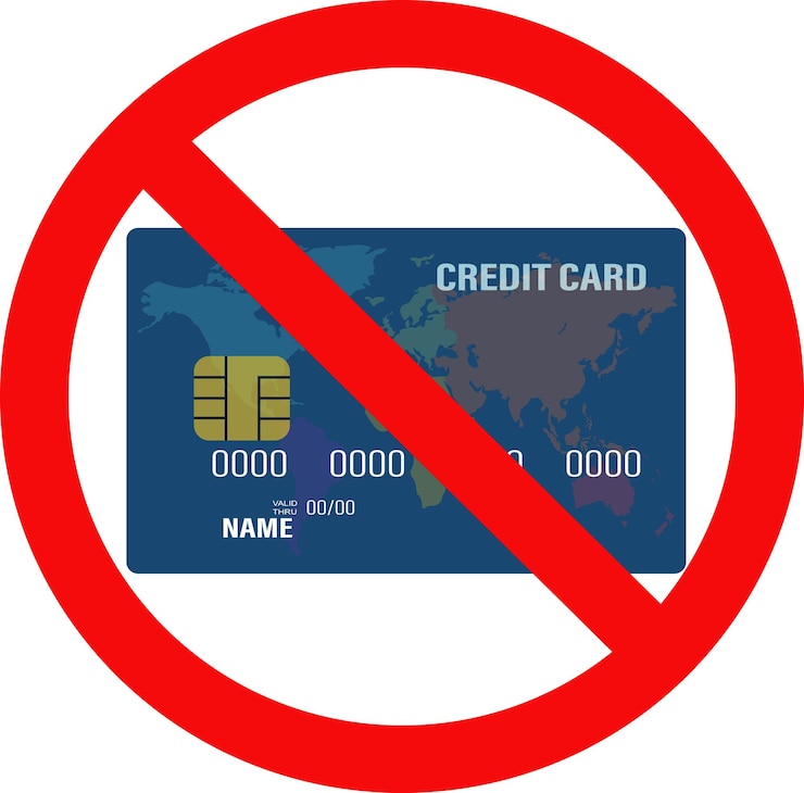 Credit Card Not allowed No Credit Card Sign Credit Card not accepted