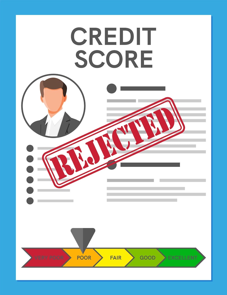 Vector credit score indicator and gauge in report