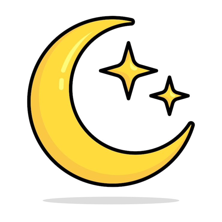 Vector crescent moon cartoon style