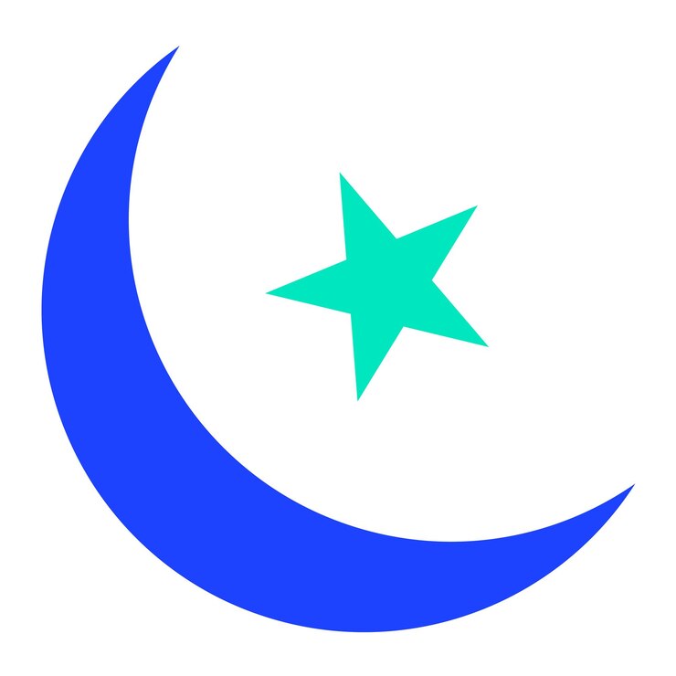 Vector crescent moon vector icon design illustration