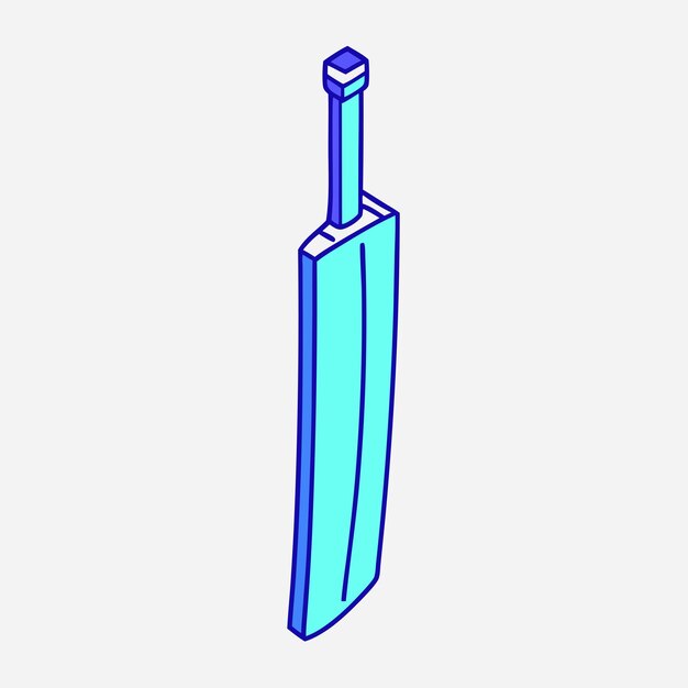 Cricket bat isometric vector illustration 5