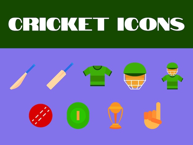 Cricket Icon collection set vector Cricket icons vector set