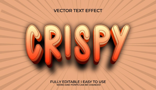 crispy fully editable 3d vector text effect