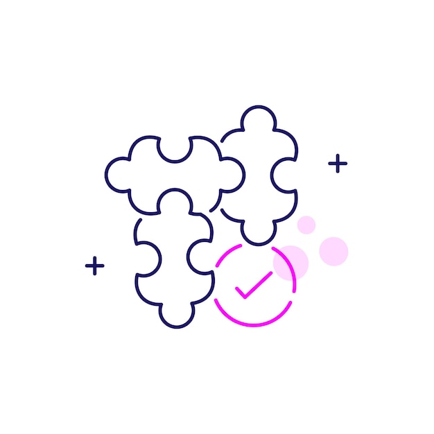Critical Thinking Problem Solving Emblem Vector Icon Design With Editable Stroke