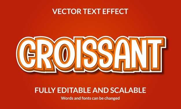 croissant editable 3d text style effect