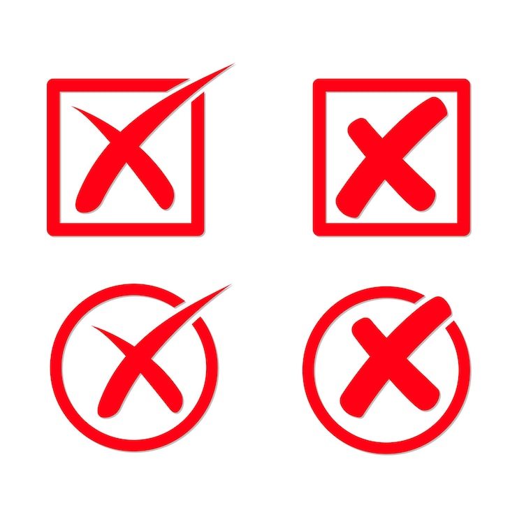 Vector cross signs not approved sign set of crosses
