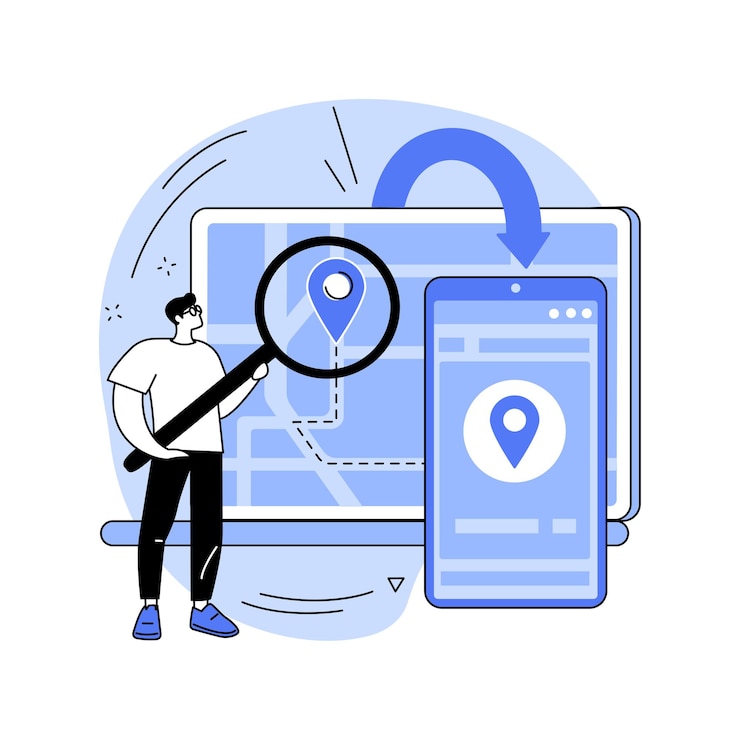 Vector crossdevice tracking abstract concept vector illustration