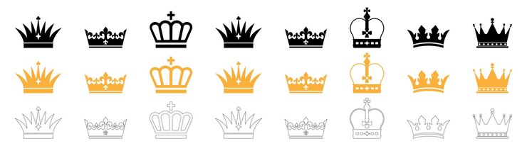 Crown icon set Crown sign collectionBig collection quolity crowns Crown icon set