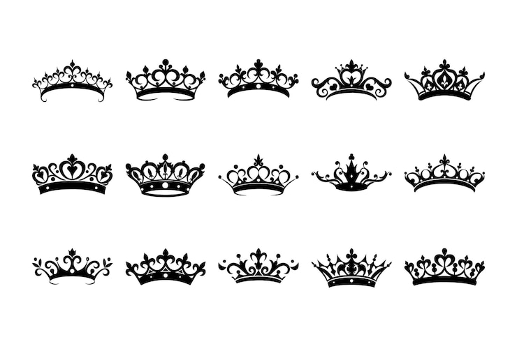 Vector crown king queen ornament icon vintage retro vector illustration