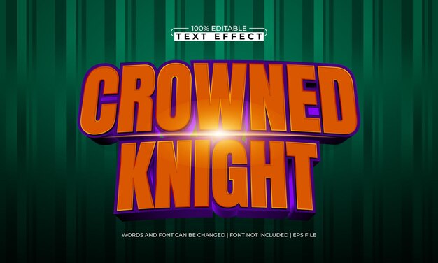 crowned knight editable text effect with a knight and sword text style