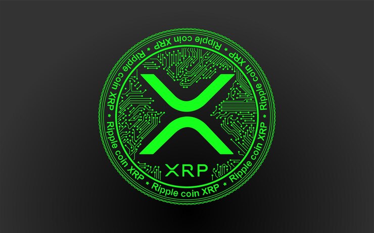 Cryptocurrency green coin XRP