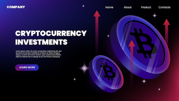 Cryptocurrency Investments Web Landing Page Template
