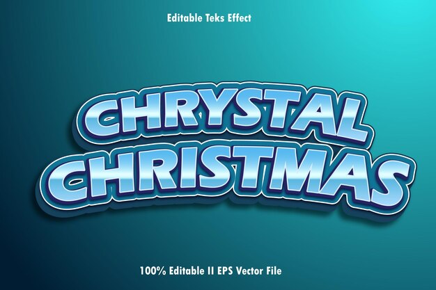 Crystal Christmas Editable Text Effect 3d Emboss Gradient Style