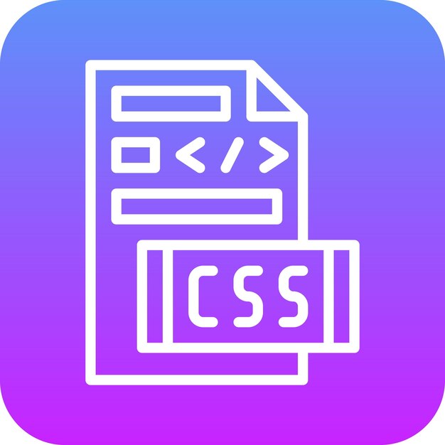 css file vector icon illustration of coding and development iconset