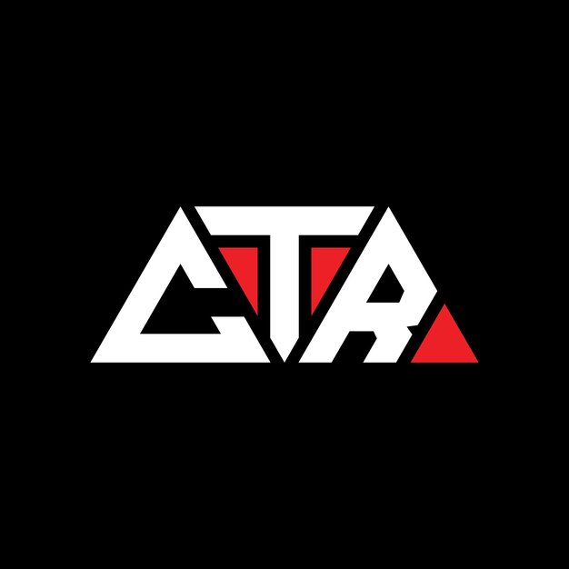 CTR triangle letter logo design with triangle shape CTR triangle logo design monogram CTR triangle vector logo template with red color CTR triangular logo Simple Elegant and Luxurious Logo CTR