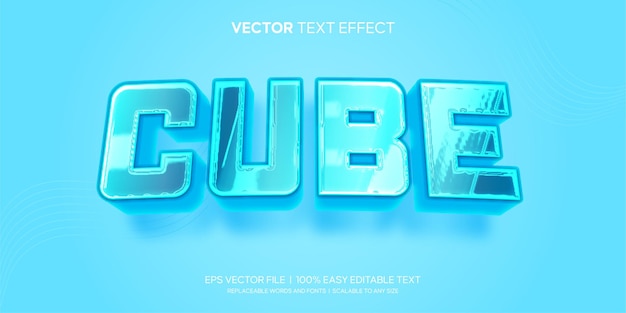 cube ice cold glass 3d style editable text effect