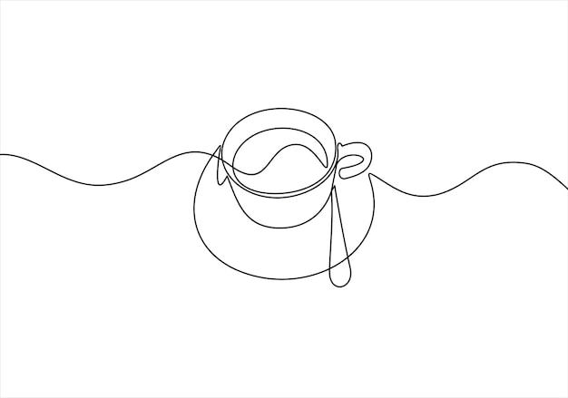cup of coffeecontinuous line drawing
