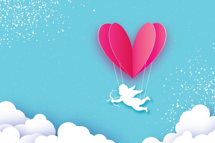 Vector cupid terbang - malaikat kecil.
