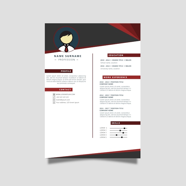 Curriculum Vitae with Red Color and Black