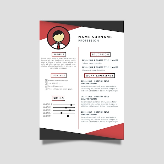 Curriculum Vitae with Red Color