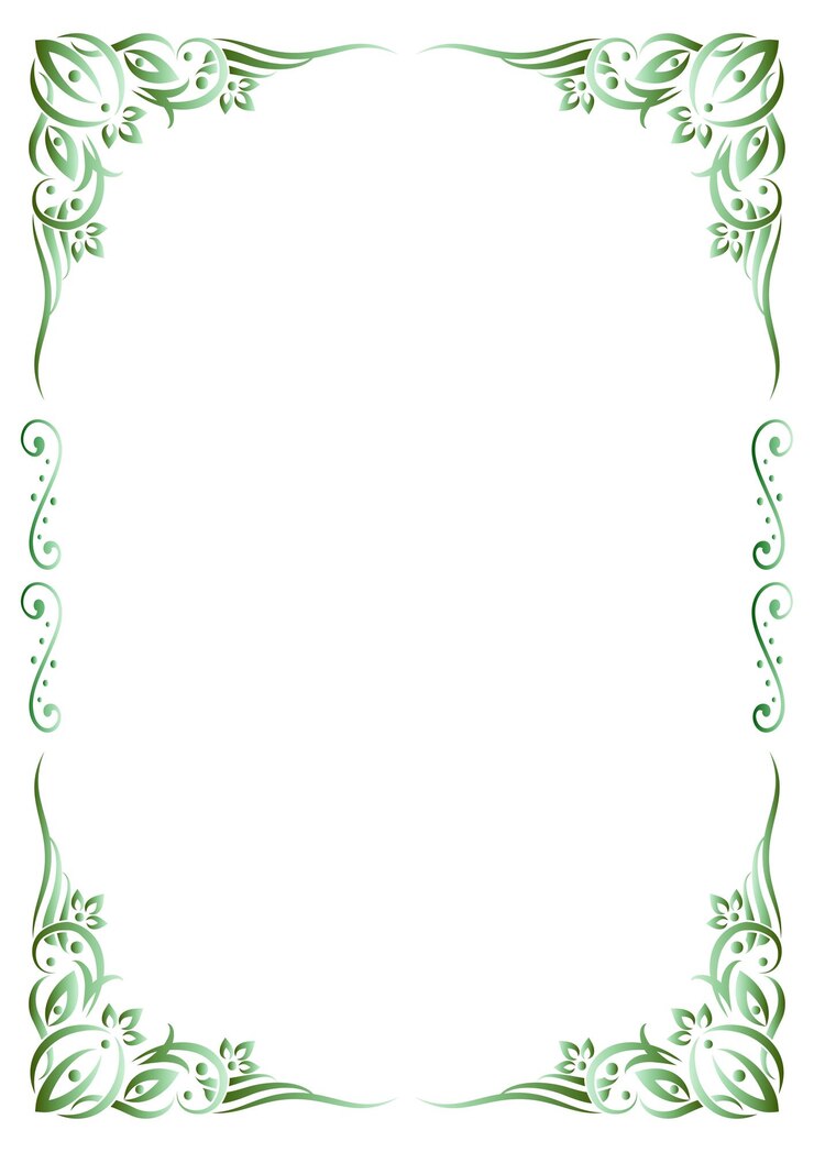 Curve ornamental green frame