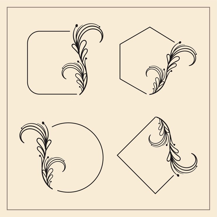 Curve vector ornament for border