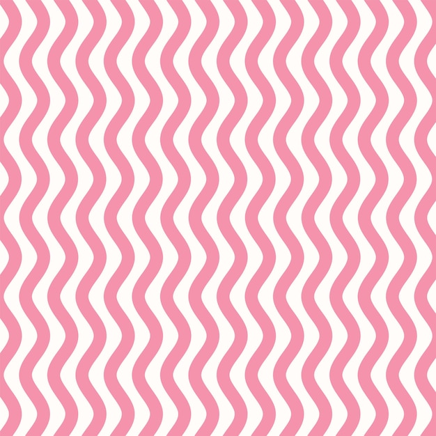 Curve Wavy Striped Lines Pattern Pink White Color Background Vector