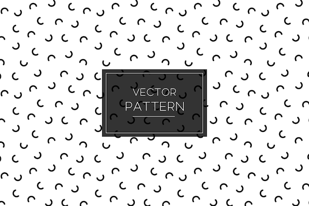 Curvy small black lines seamless repeat pattern on a white background