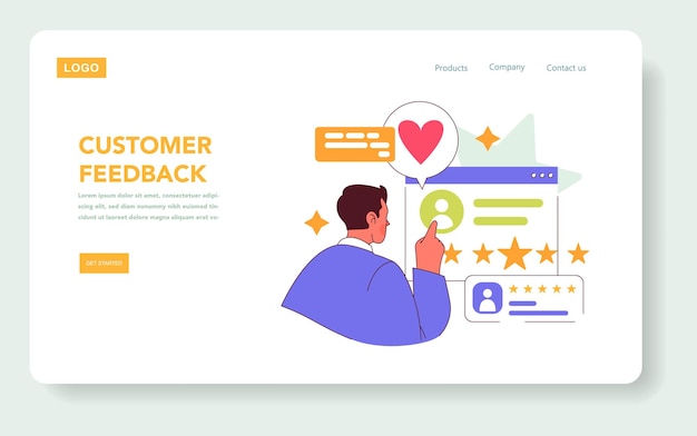 Customer feedback concept a user rates a service online symbolizing satisfaction and engagement
