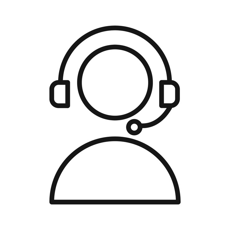 Customer support icon Simple thin line flat symbol