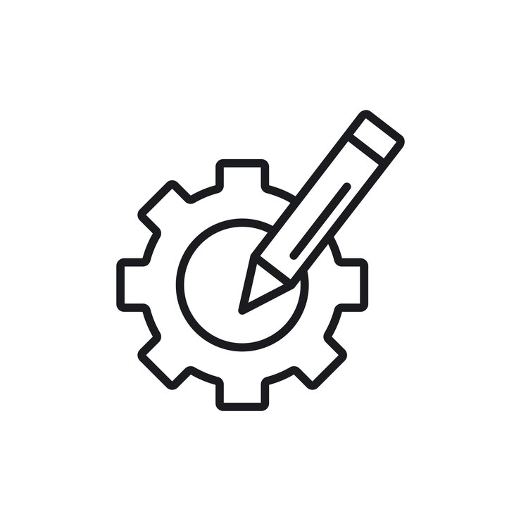 Vector customize settings icon isolated on white background