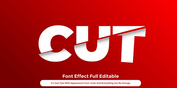 Vector cut paper 3d text graphic style design