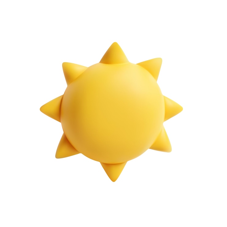 Cute 3D Sun Icon