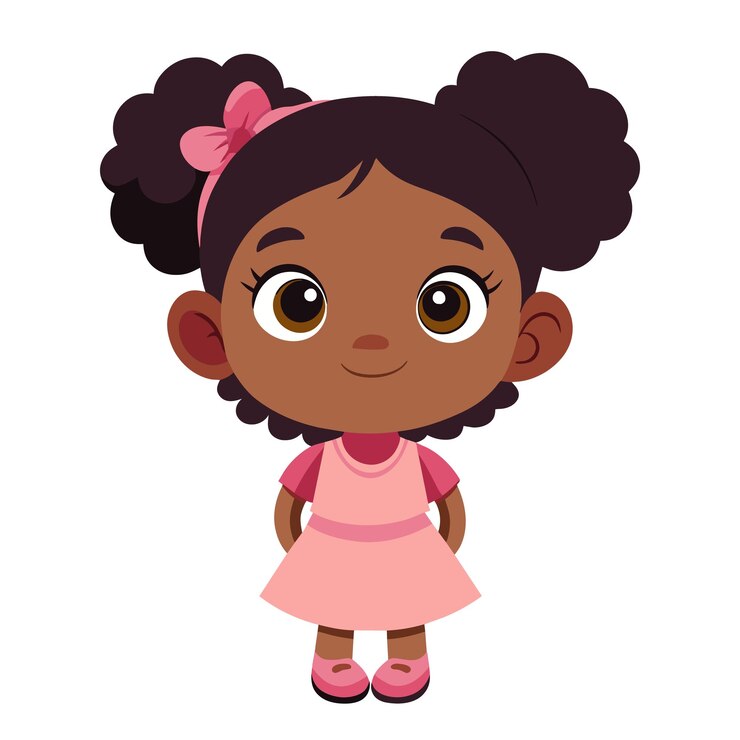 Cute afro girl character vector illustration