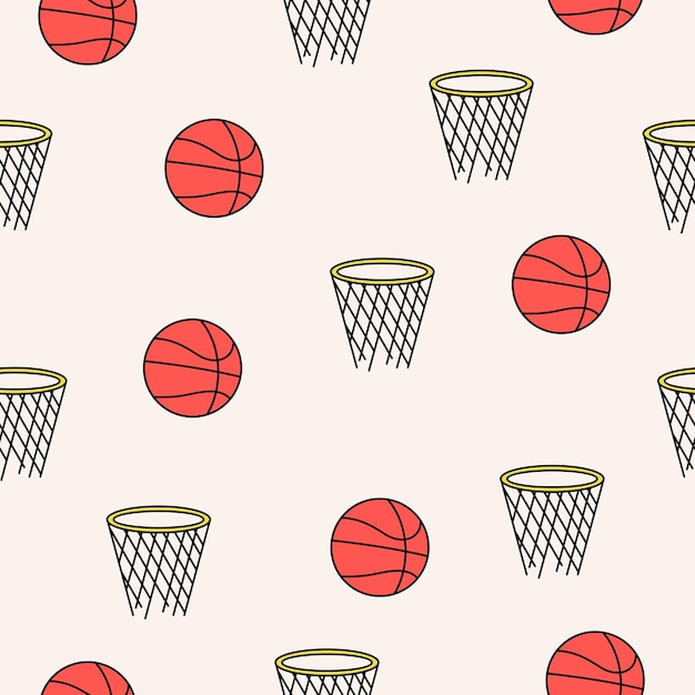 Cute basketball pattern background vector design