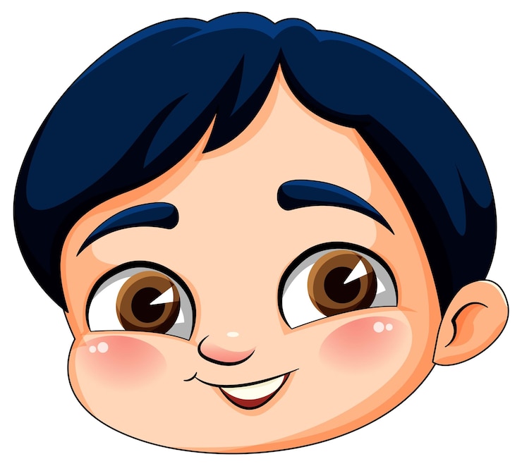 Vector cute boy cartoon head