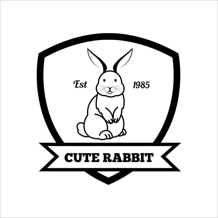 Vector cute bunny logo illustration vector design