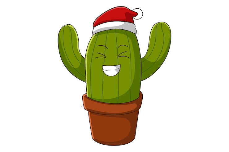 Vector cute cactus cartoon character design