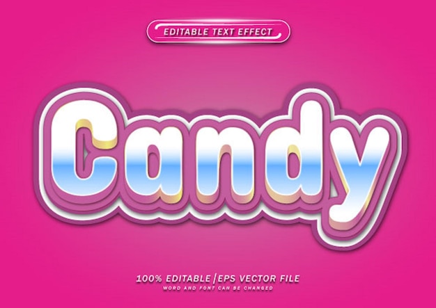 Cute candy editable text effect