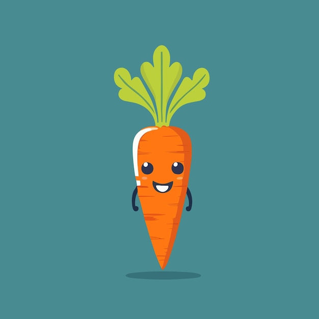 Cute carrot cartoon vector illustration