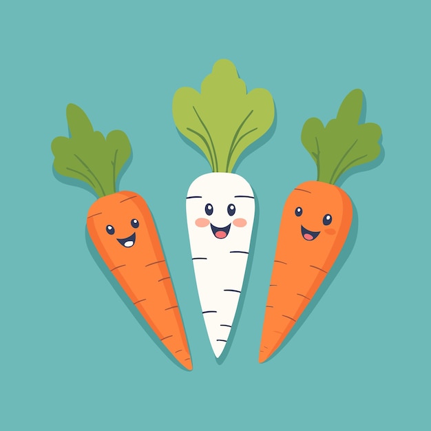 Cute carrot cartoon vector illustration