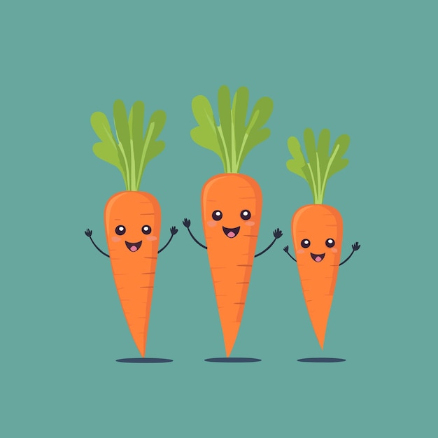 Cute carrot cartoon vector illustration
