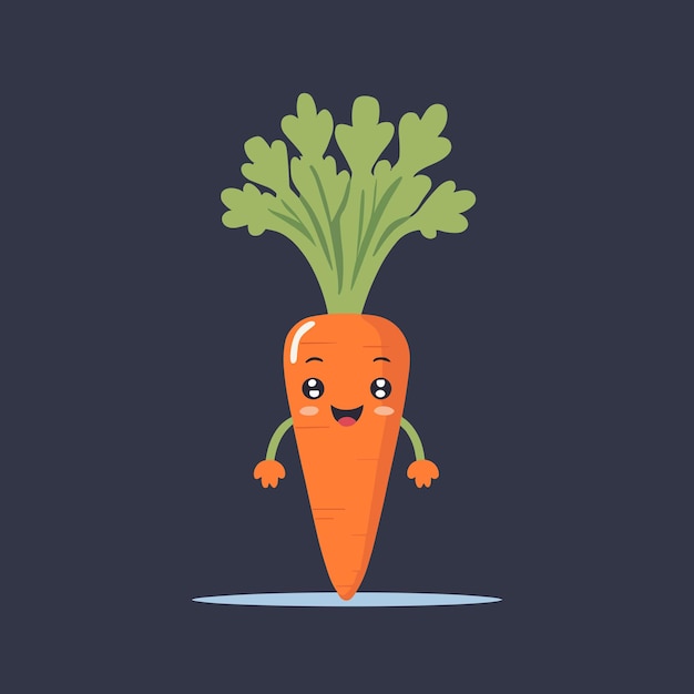 Cute carrot cartoon vector illustration