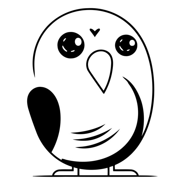 Cute cartoon bird isolated on a white background Vector illustration
