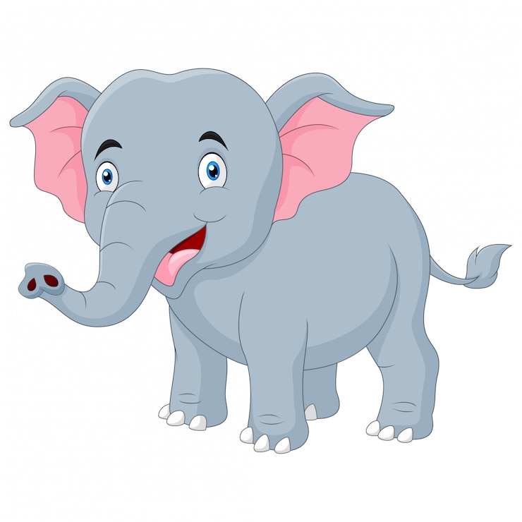 Cute Cartoon happy elephant smile